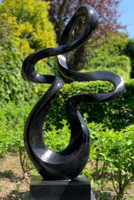 Abstract Beeld 'Swirl Black' 110 cm