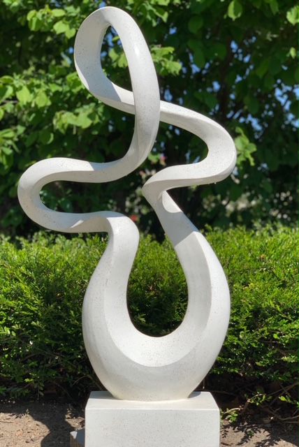 Abstract Beeld 'Swirl White' 110 cm