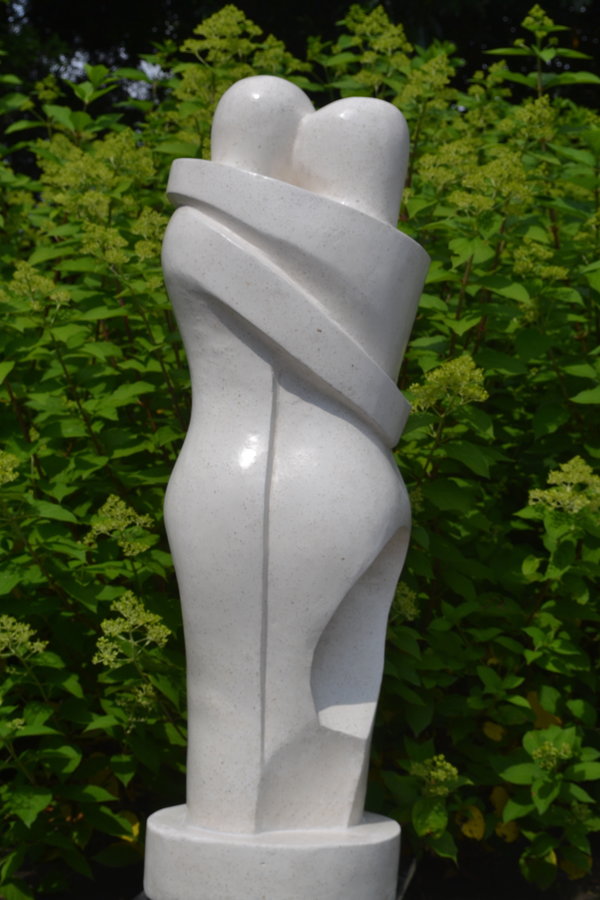 Abstract Tuinbeeld 'Hug' Wit 100 cm