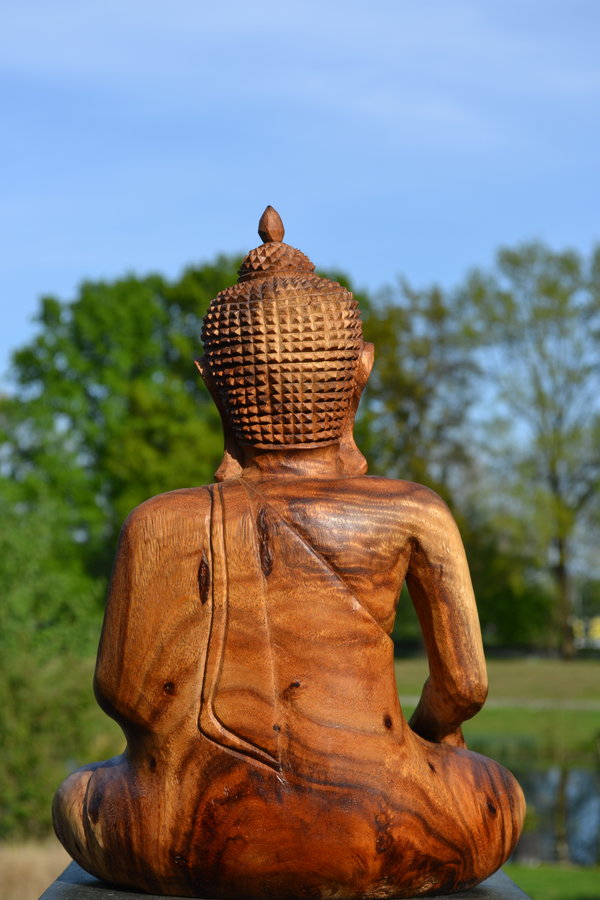 Boeddha Beeld Thai Bhumisparsha Hout 37 cm
