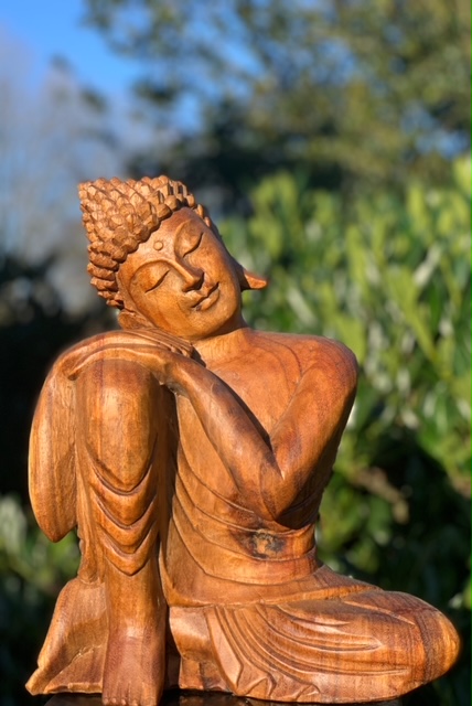 Boeddha Beeld Relax Hout 32 cm