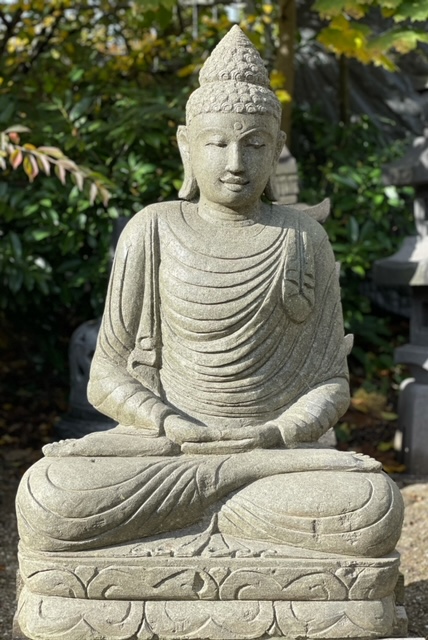 Tuinbeeld Boeddha Meditatie Groensteen 100 cm