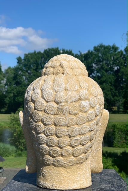 Boeddha Hoofd White Stone 30 cm