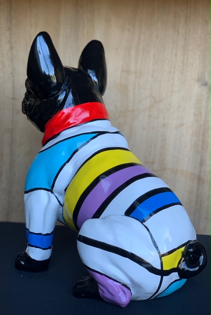 Design Beeld Striped Bulldog 40 cm