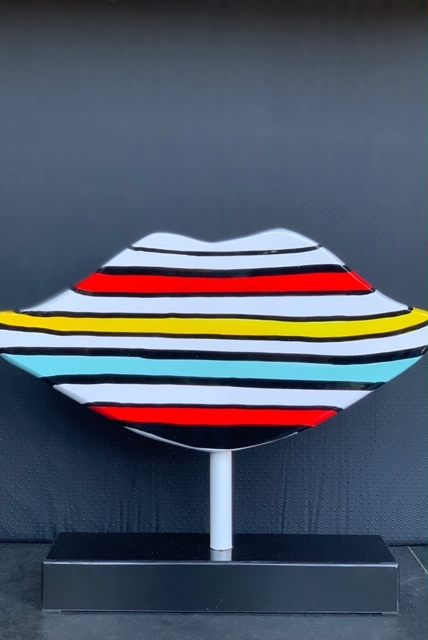 Design Beeld Striped Lips 36 cm