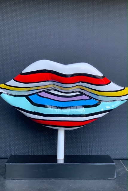 Design Beeld Striped Lips 36 cm