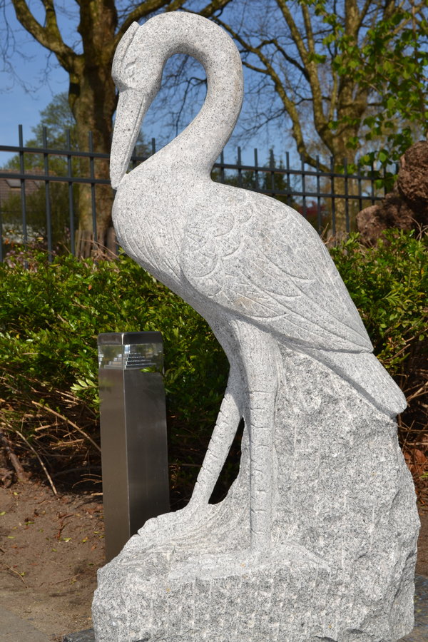 Kraanvogel Tuinbeeld Graniet 90 cm