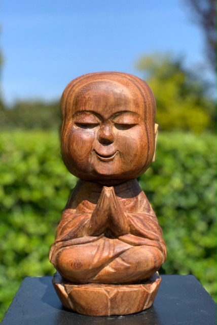 Baby Boeddha Monnikbeeld Hout 30 cm