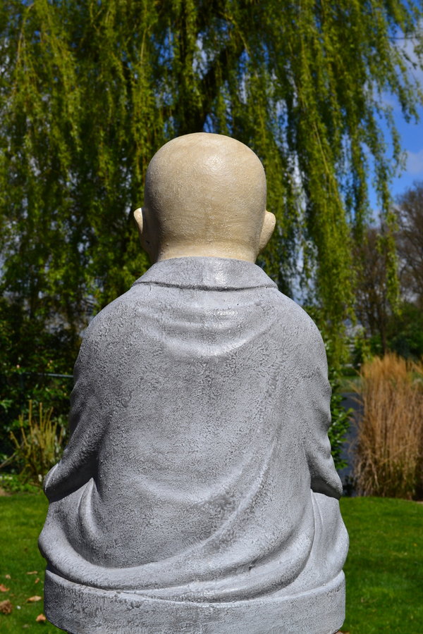 Namasté Boeddha Monnik Beeld met Bowl 50 cm