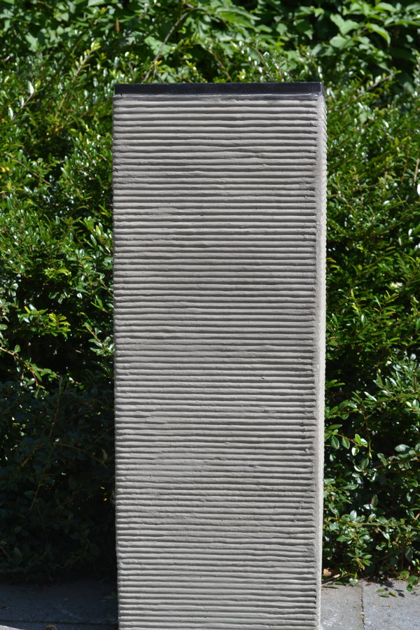 Sokkel Rank Zwart-Grijs Geribbeld 70x25x25 cm